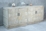 NEW Lucia Oversized Credenza 4Doors 80.7x18.8x33.5"H (205x48x85cm) DRIFTWOOD