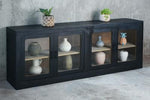NEW Fairbanks Glazed Credenza 4GD w/Adj Shelf 83.8x16.8x31.8"H 213x43x81cm SAND