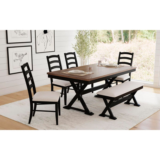 Elements Tulane 6PC Dining Set - Oak and Black
