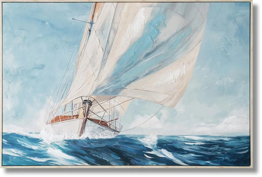 FC2834 "Wind & Spray Regatta" Hand-painted Canvas in Frame