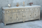Chelsa Credenza 6Raisd Panel
Dr 6Drw w/RG 86.2x18.1x33.1"H 219x46x84cm Driftwood Pacific Paladin Import Co.