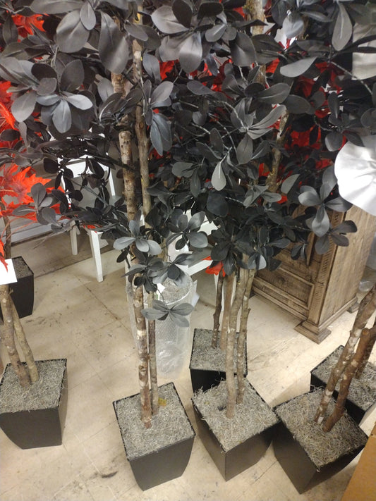 6' Black Olive Tree In Square Metal Planter 7224045 D W Silks