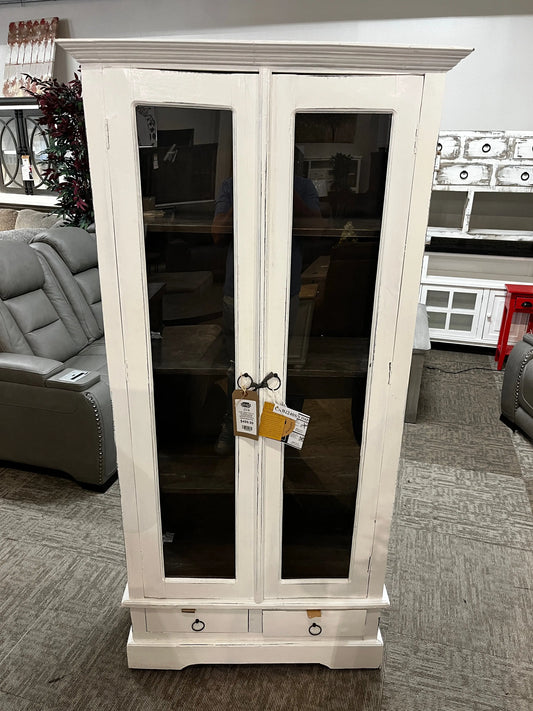 PP-CAB2240 Cottage Bookcase W/Doors Whitewash/Tea Brown Pacific Paladin Import Co.