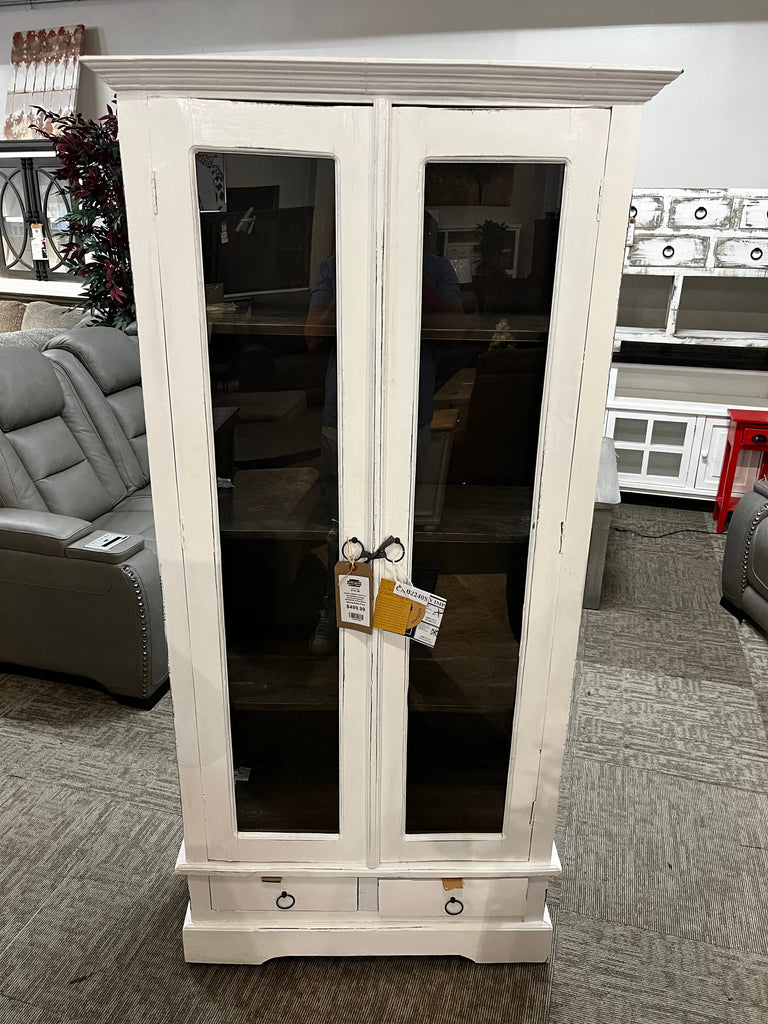 PP-CAB2240 Cottage Bookcase W/Doors Whitewash/Tea Brown Pacific Paladin Import Co.