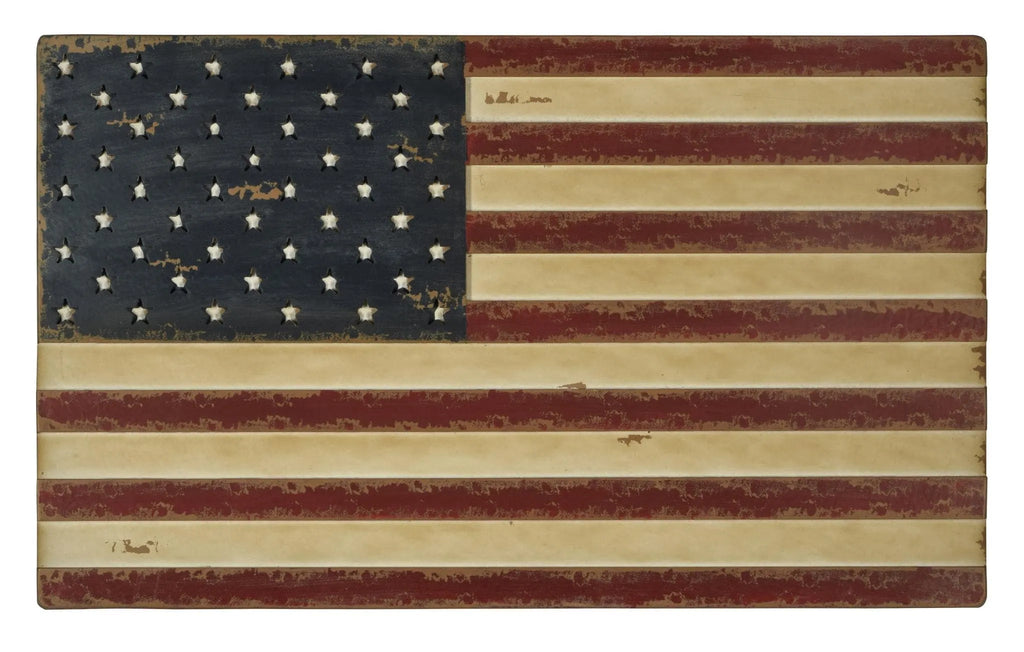 MH1137 Wood American Flag   41x26x2.5 Classy Art