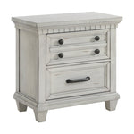 McCoy B-10530-7NS 2-Drawer Nightstand with USB in Antique White Elements International