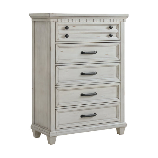 McCoy b-10530-7CH 5-Drawer Chest in Antique White Elements International