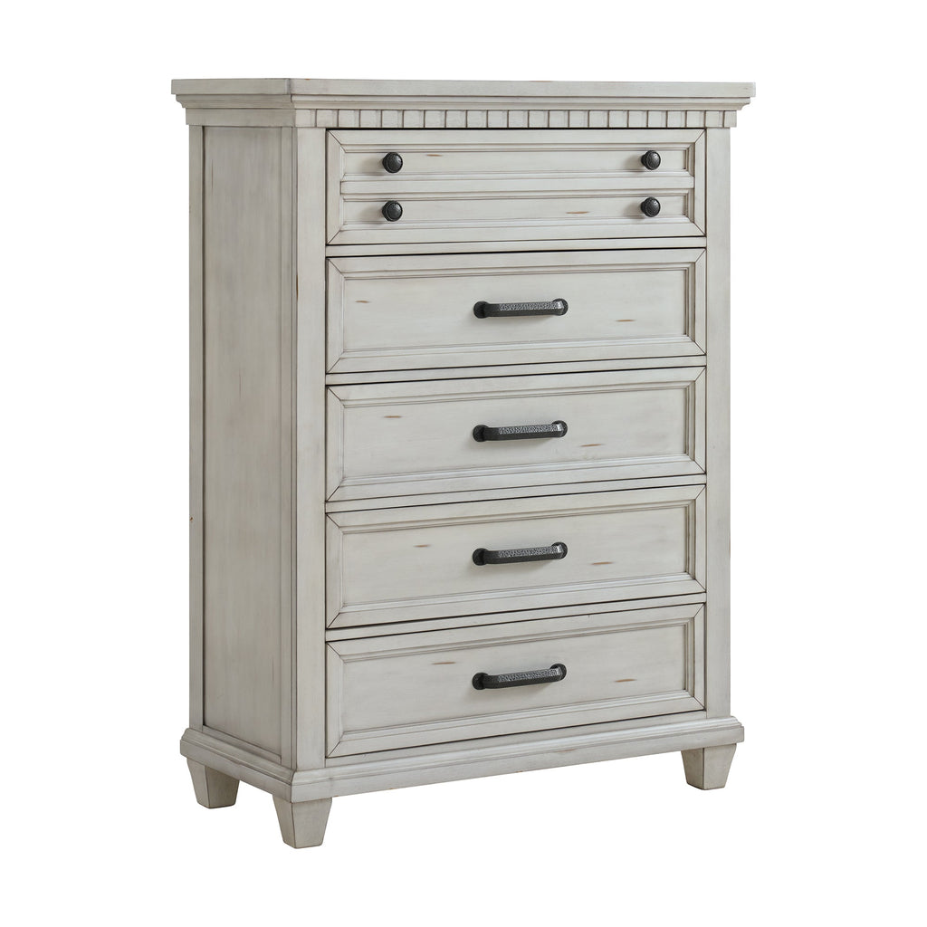 McCoy b-10530-7CH 5-Drawer Chest in Antique White Elements International