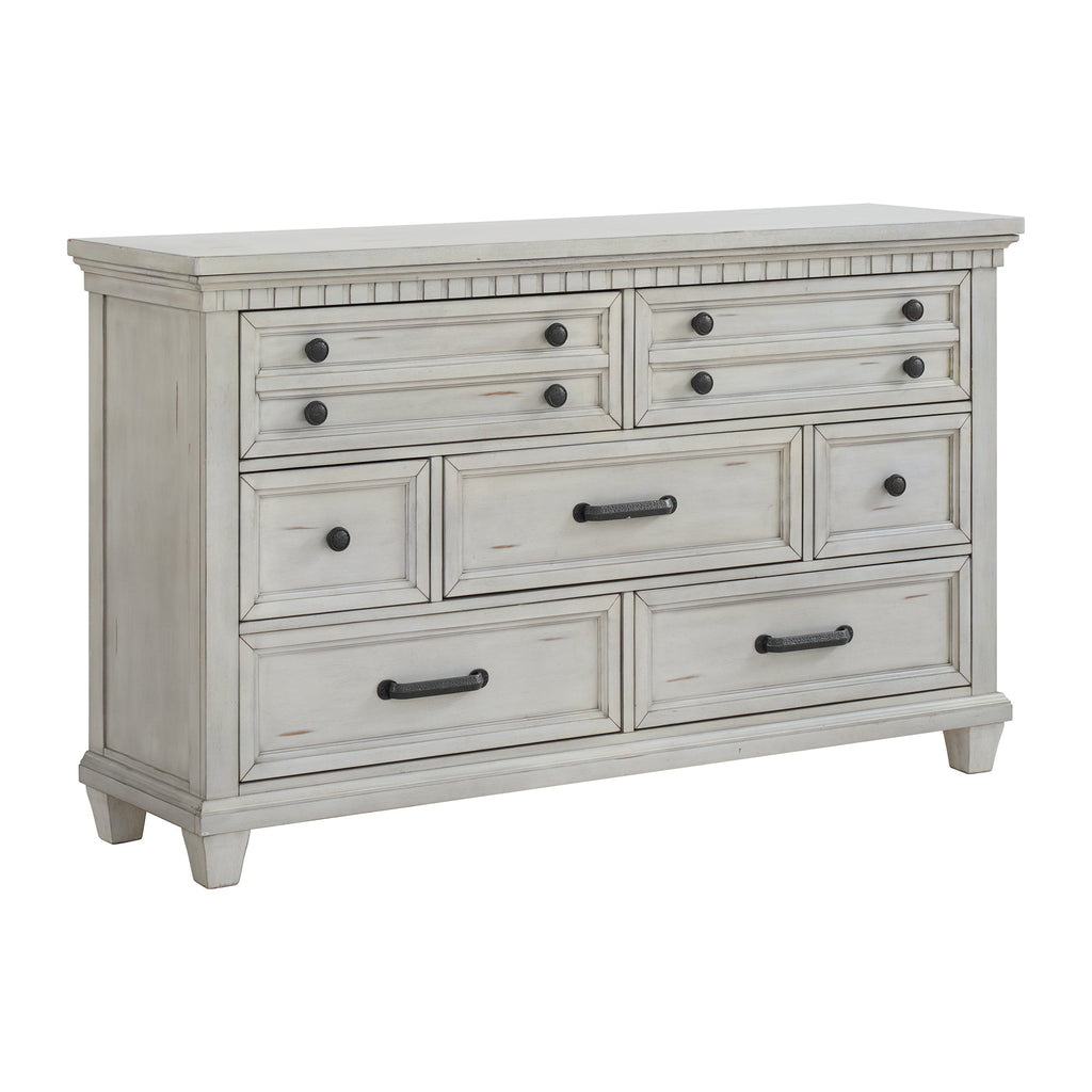 McCoy B-10530-7-DR 7-Drawer Dresser in Antique White Elements International