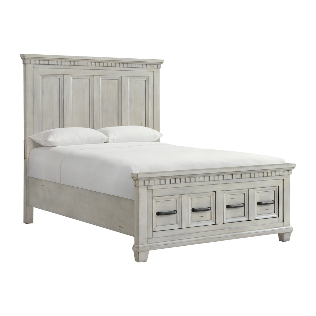 McCoy B-10530-7 QH/QSF/QKR Queen Storage Bed in Antique White Elements International