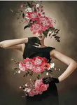 TT1005C   Woman w/Black dress and Roses  40x50 Classy Art