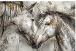 SF1241-Abstract Horse Heads  40x60 Classy Art