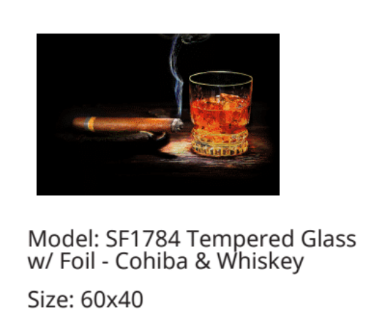 SF1784  Cohiba & Whiskey 60x40 Classy Art