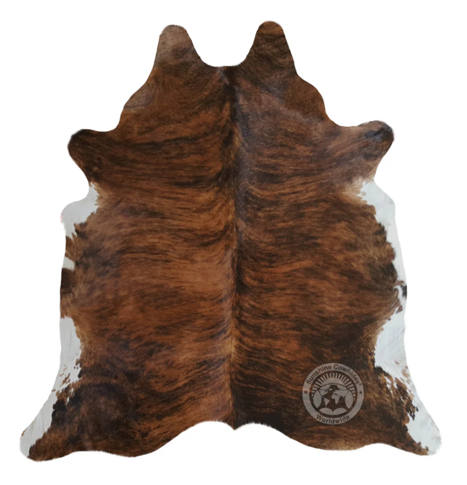 5303A BB Brindle White Belly Sunshine Cowhides