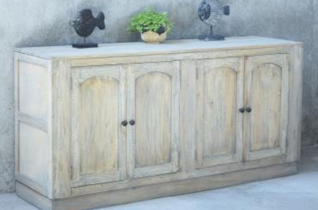 Nathaniel Sideboard 4Panel Doors in Driftwood (color in picture may vary) Pacific Paladin Import Co.