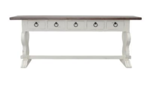 Hudson Accent Table in Linen w/Terra top Vintage LLC