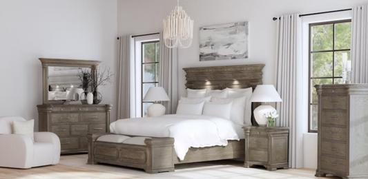 Kings Court Queen Size Bed in Grey Elements International