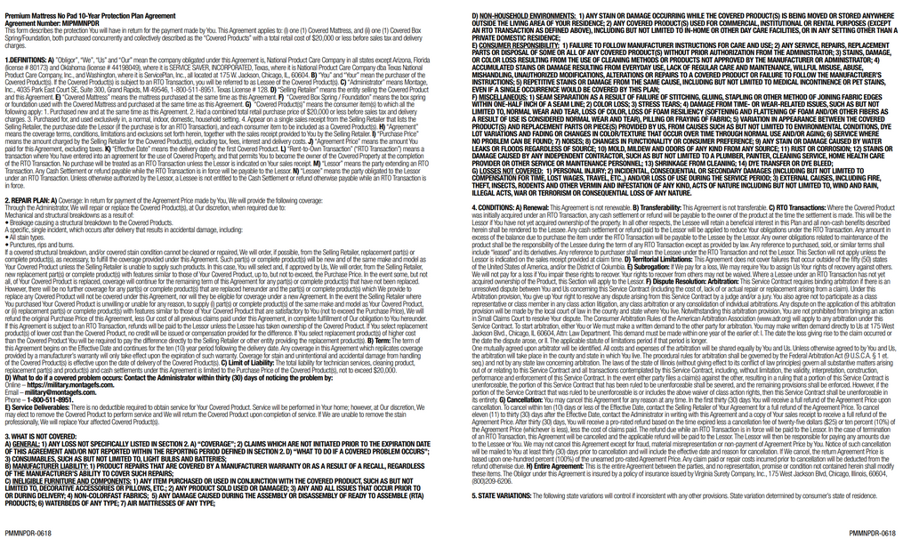 Premium Mattress No Pad 10-Year Protection Plan