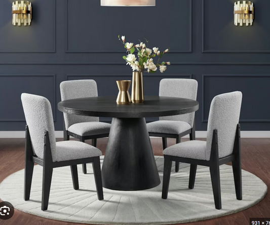 Elements - Portland Dining Table/4 chairs- BLK