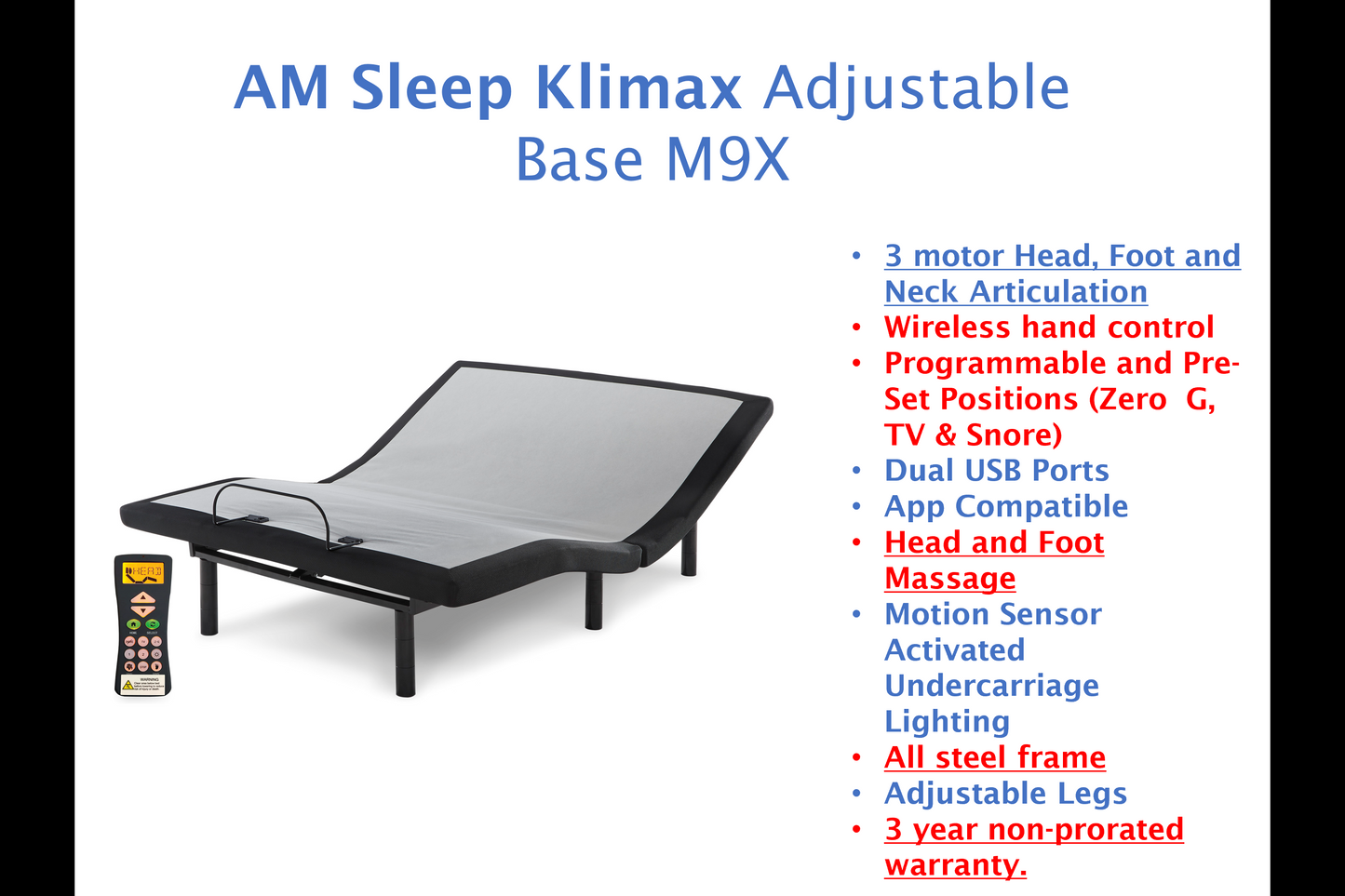Sierra Sleep King Adjustable Base M9X942