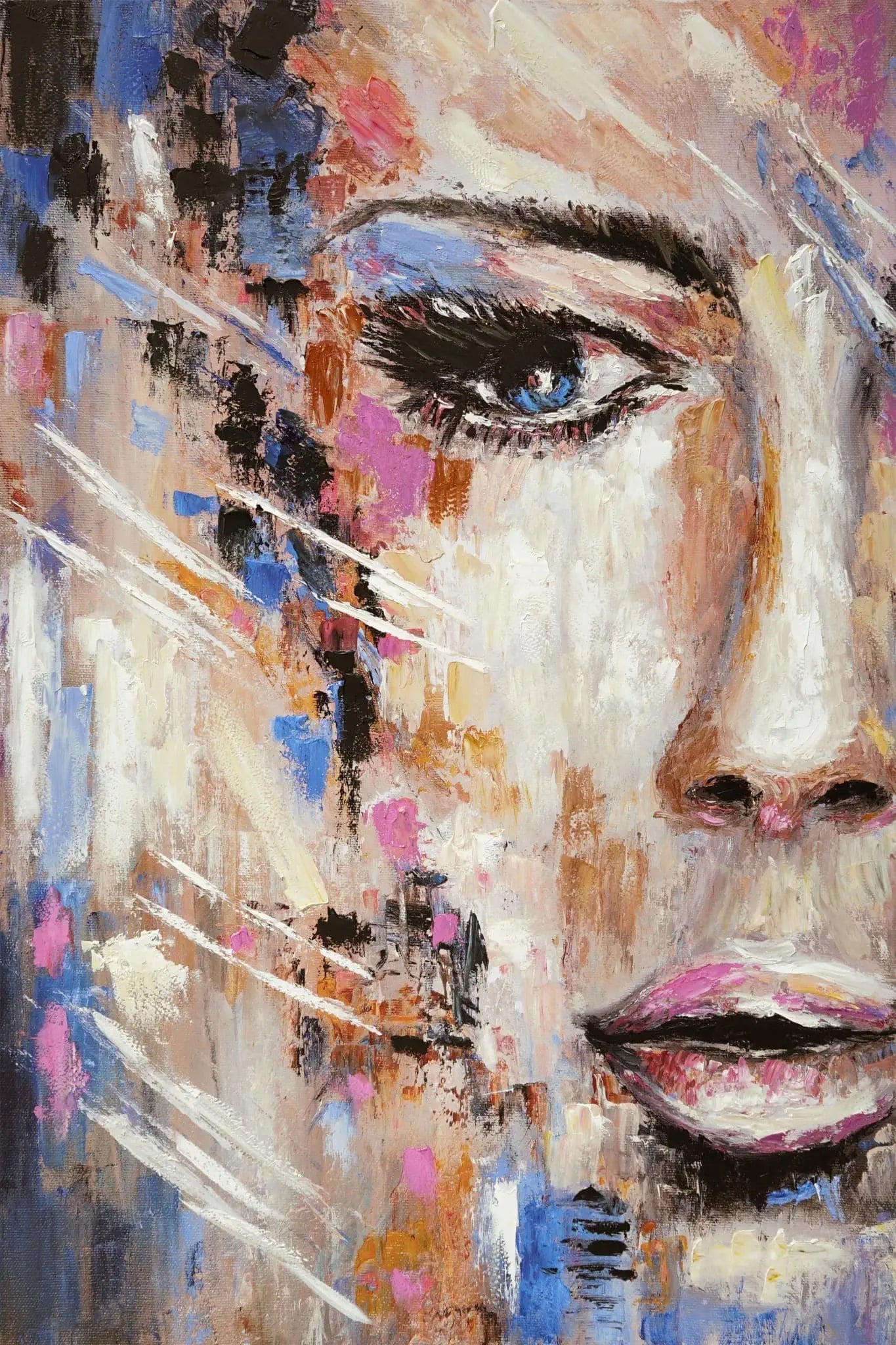 TT1930 Half Face Woman    56x84 Classy Art