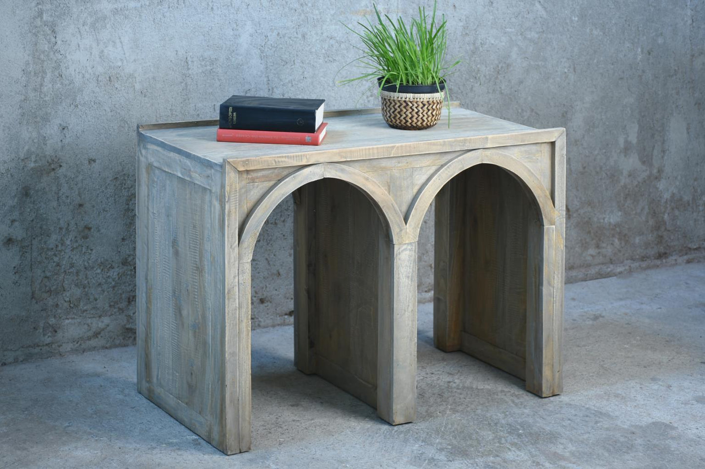 Arched Sideboard 2Architectural Arches (TAB1659) 34.6 X 18.1 X 25.6 - DRIFTWOOD (color varies in picture) - American Furniture of Slidell