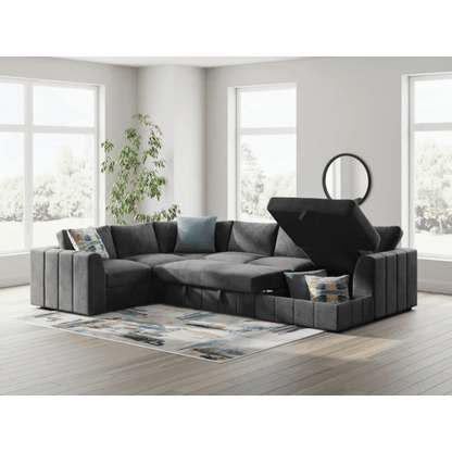 Armfield Graphite 4 Piece Sleeper Sectional PC68406 - American Furniture of Slidell
