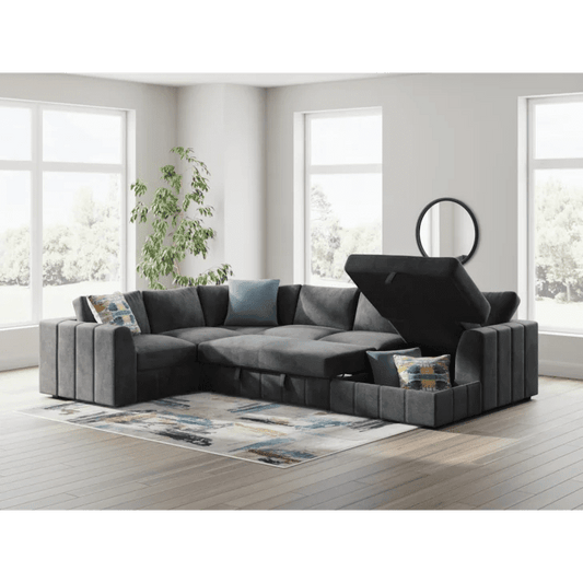 Armfield Graphite 4 Piece Sleeper Sectional PC68406 - American Furniture of Slidell