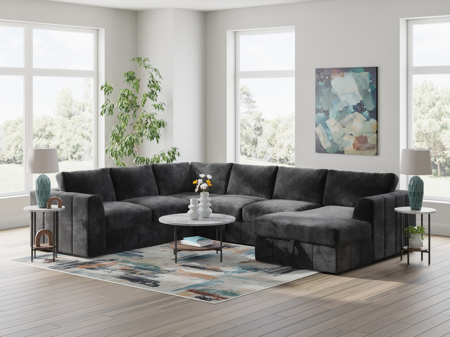 Armfield Graphite 4 Piece Sleeper Sectional PC68406 - American Furniture of Slidell