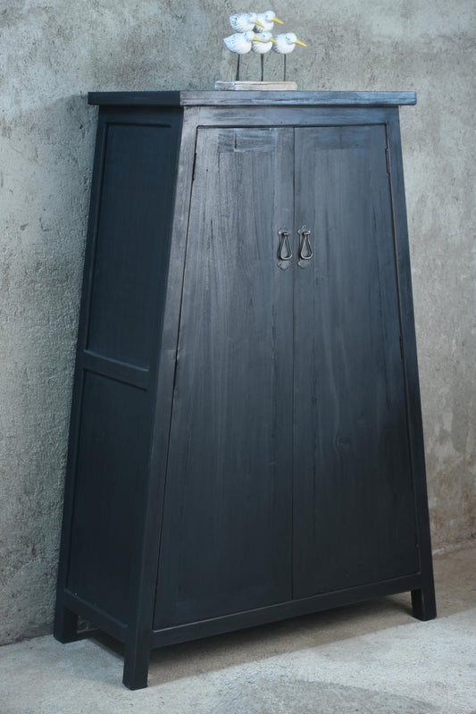 Armoire 2 Unique Doors (CAB2276) 39 x 18.1 x 59 - BLACK WASH (color in picture varies) - American Furniture of Slidell