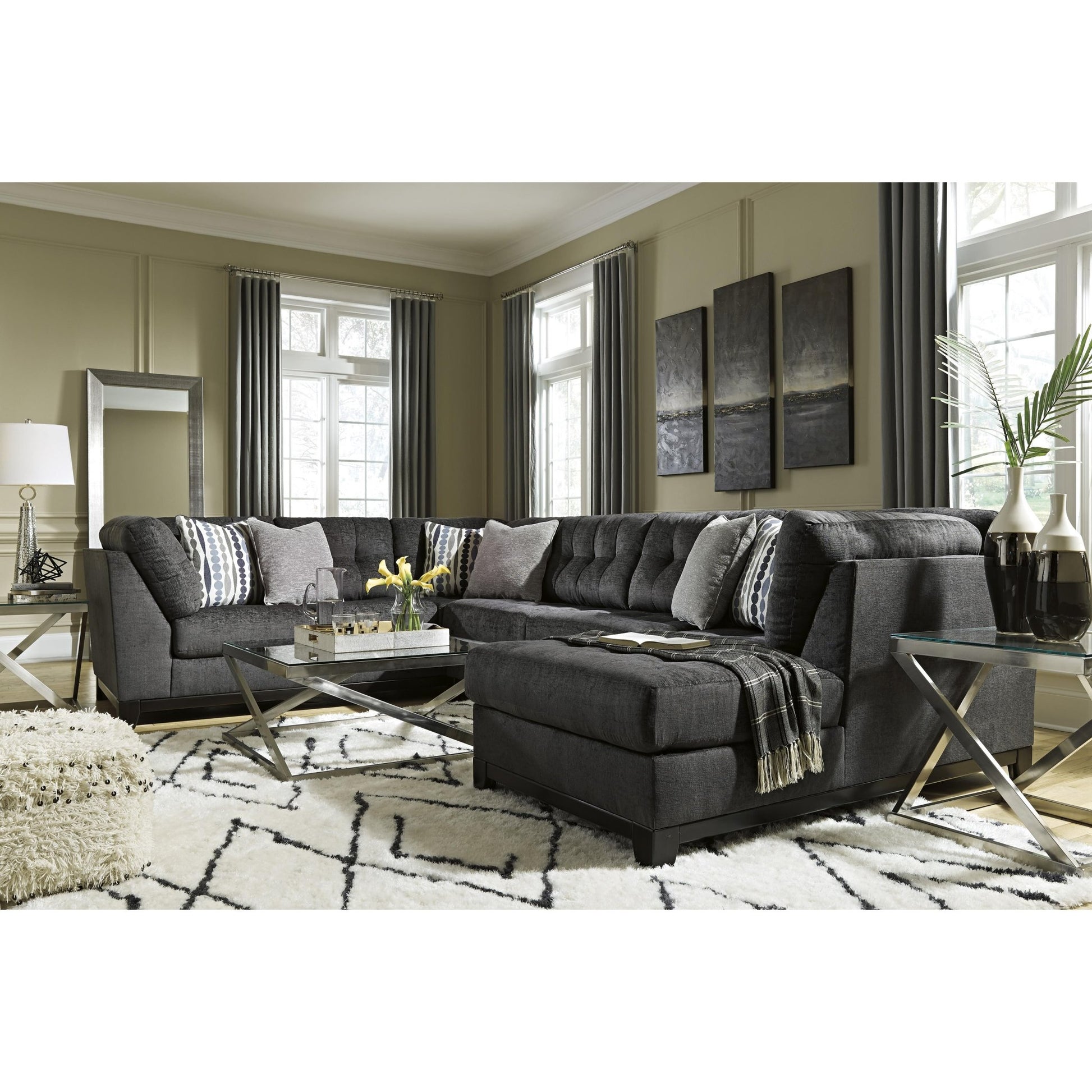 Ashley Reidshire 67622S2 3 pc Sectional with Chaise - American Furniture of Slidell