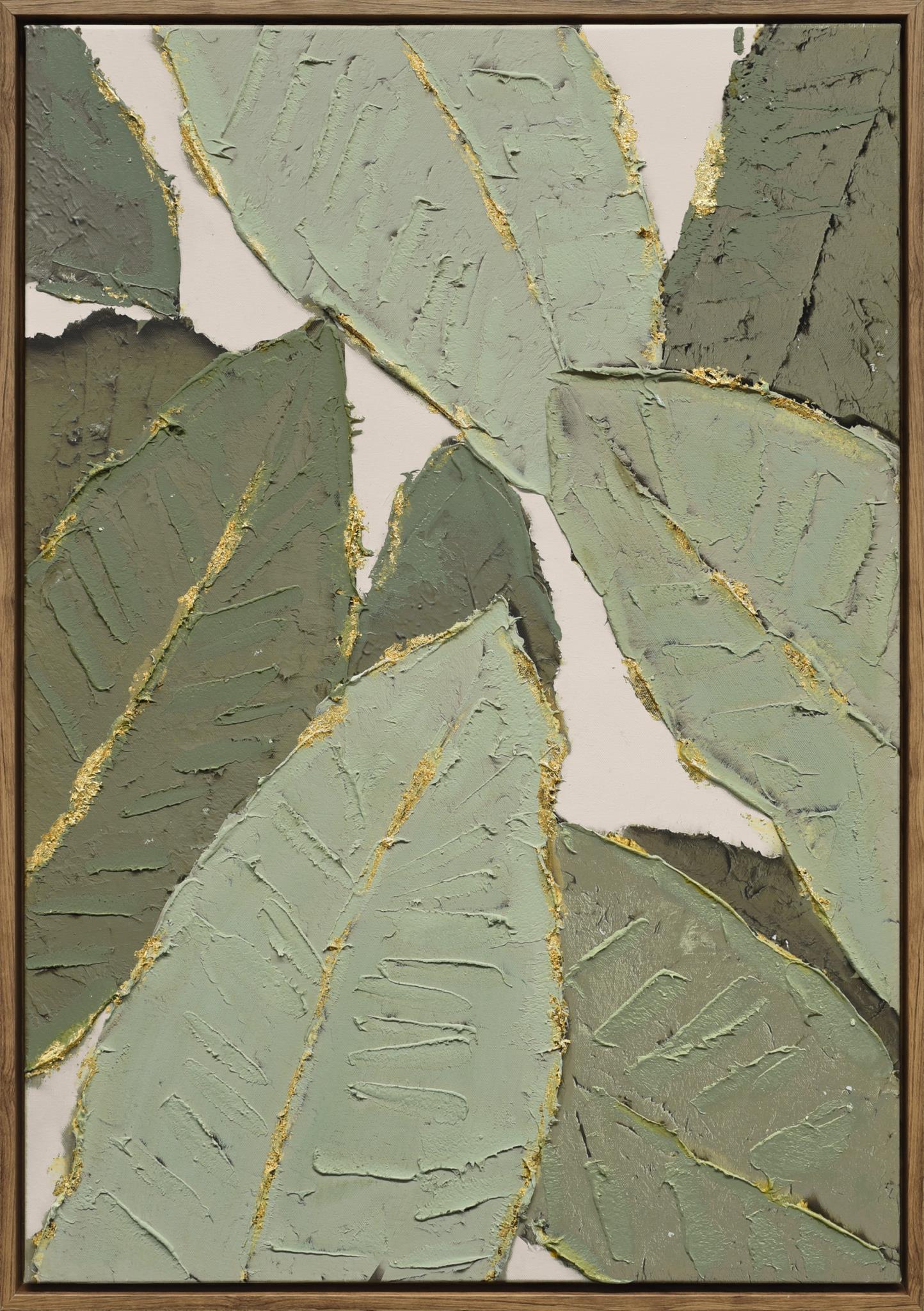 WF3416 "Verdant Essence II" Hand-embellished Canvas in Frame
