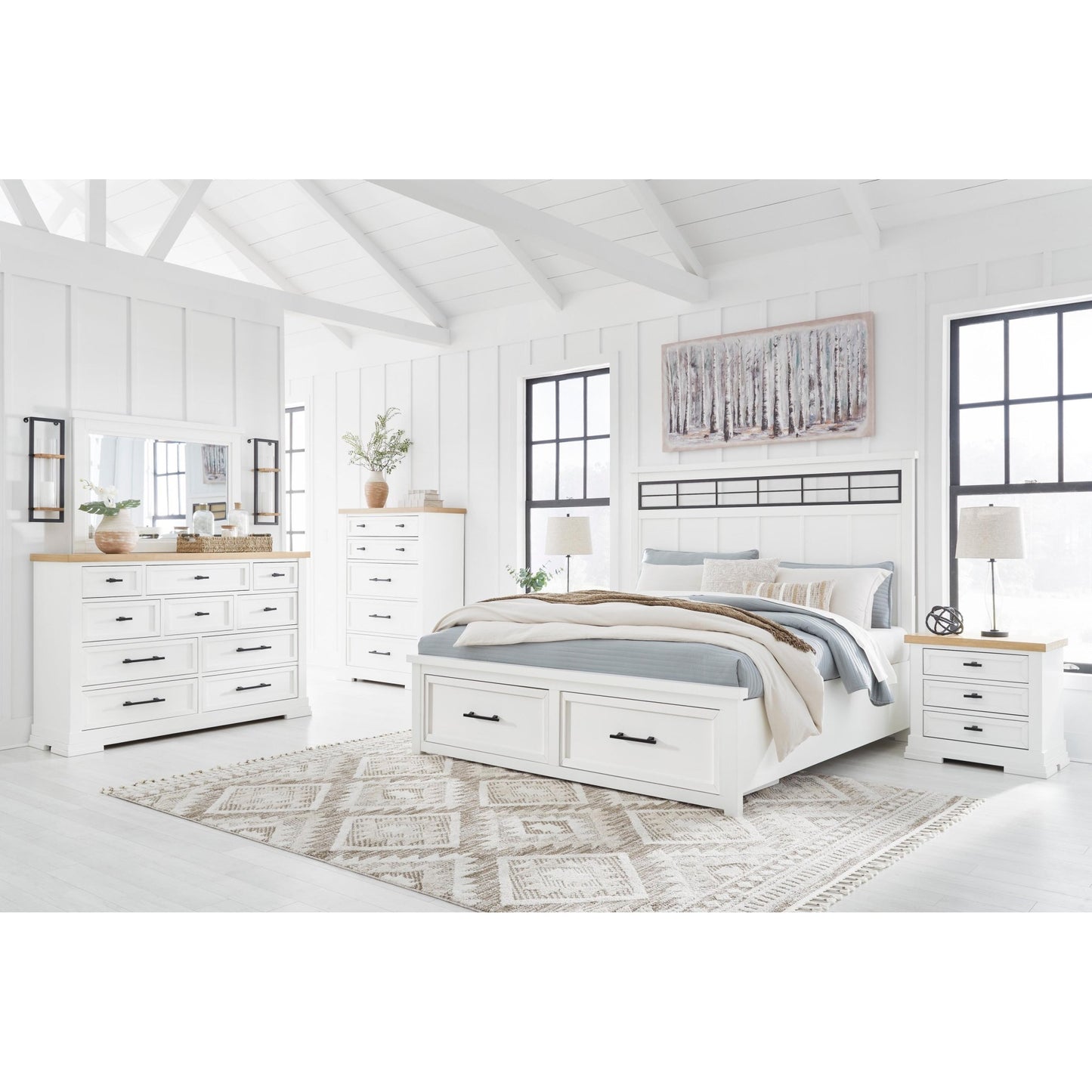 Benchcraft Ashbryn B844 8 pc Queen Panel Storage Bedroom Set - American Furniture of Slidell