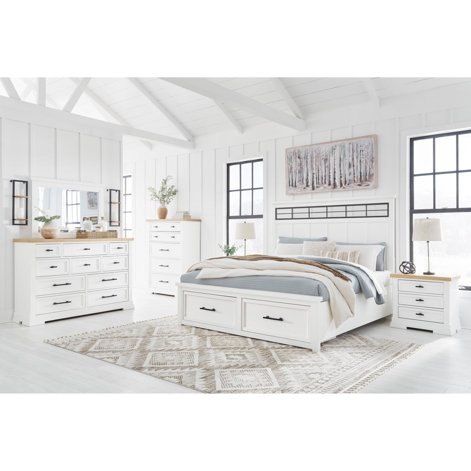 Benchcraft Ashbryn B844 8 pc Queen Panel Storage Bedroom Set - American Furniture of Slidell