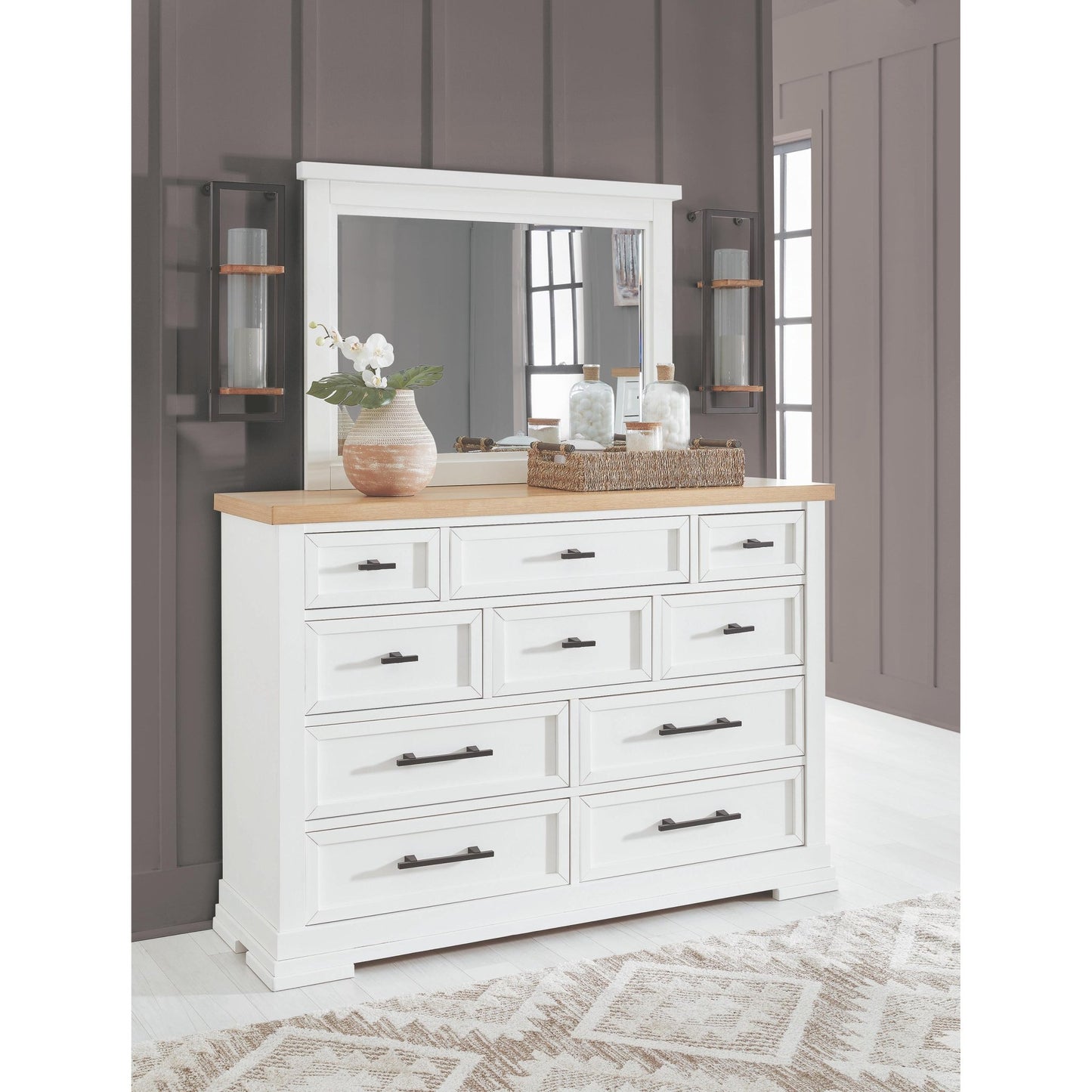 Benchcraft Ashbryn B844B1 Dresser and Mirror - American Furniture of Slidell