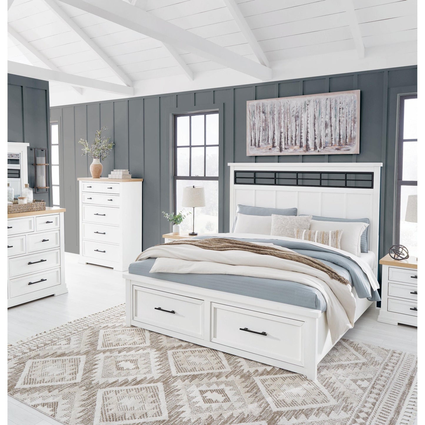Benchcraft Ashbryn B844B4 King Panel Storage Bed - American Furniture of Slidell