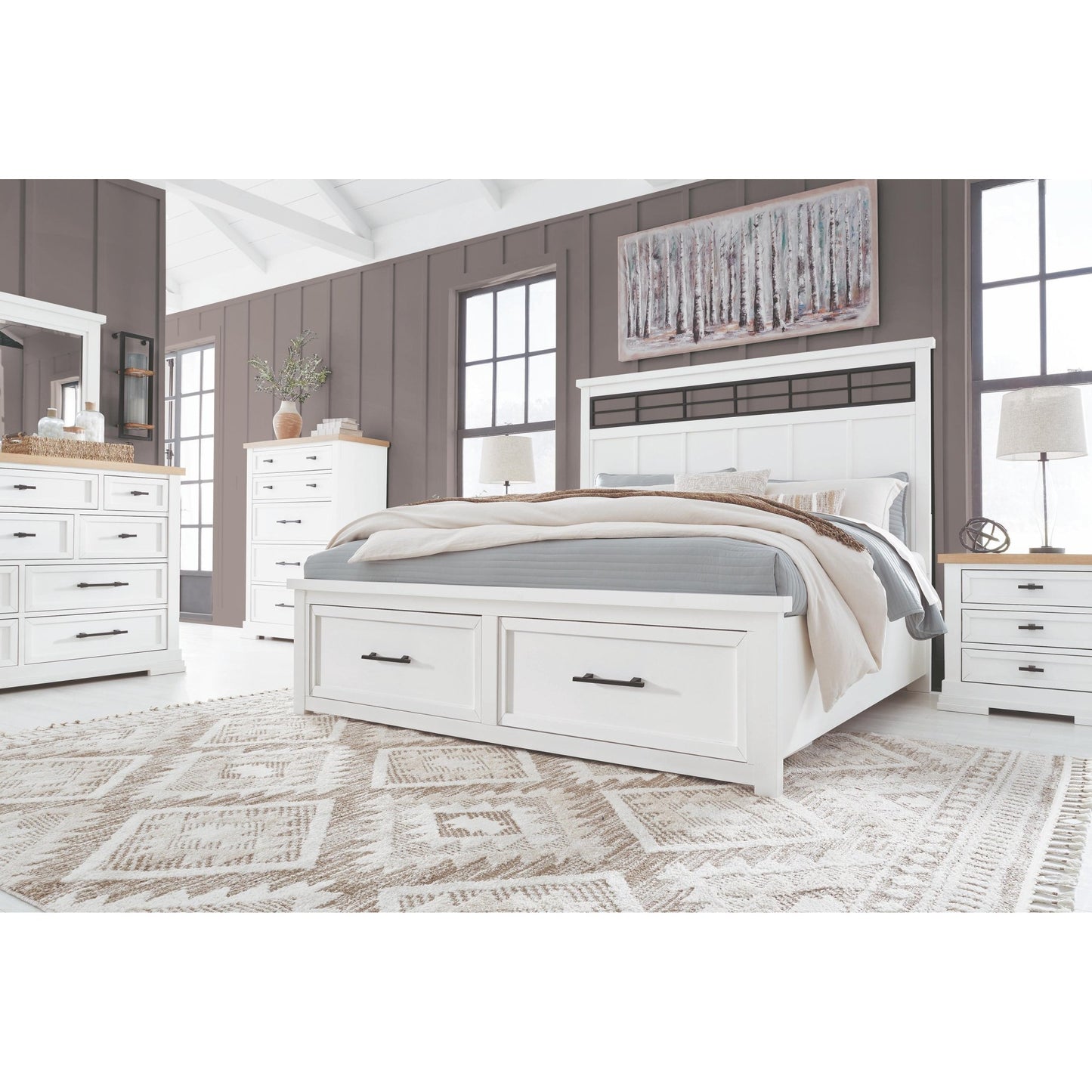 Benchcraft Ashbryn B844B5 California King Panel Storage Bed - American Furniture of Slidell