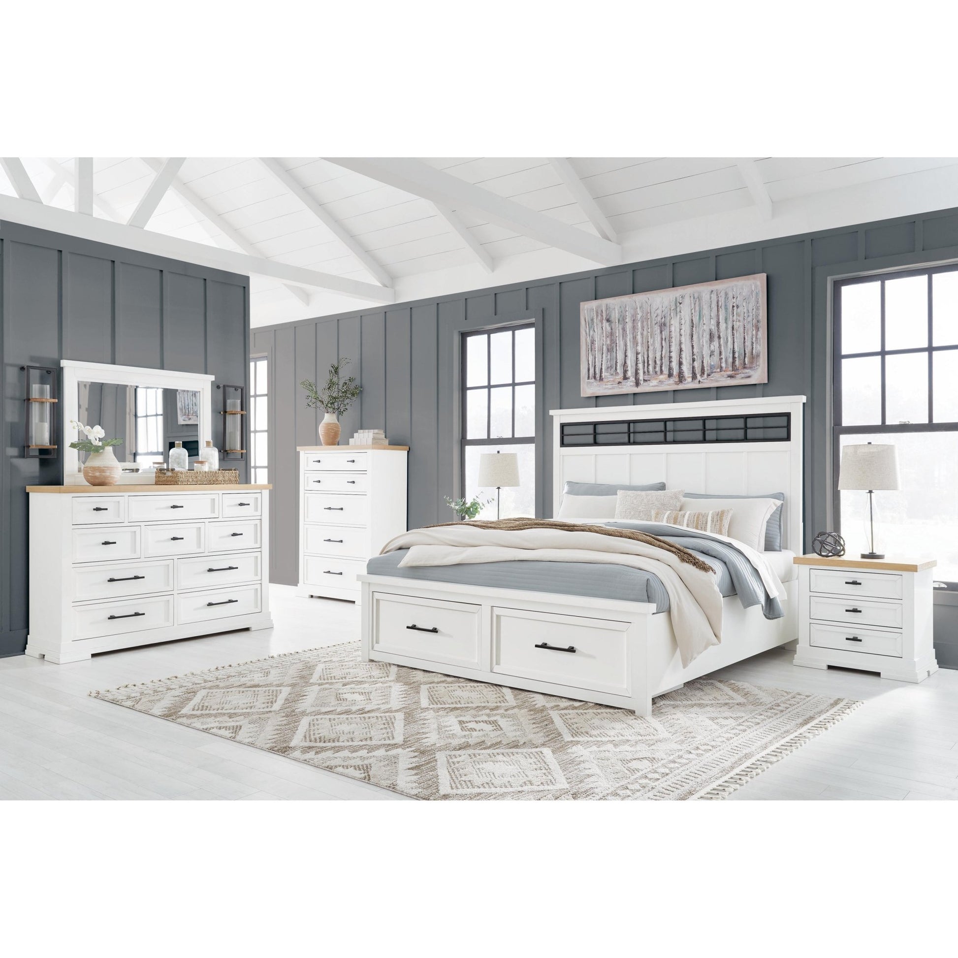 Benchcraft Ashbryn B844B8 6 pc Queen Panel Storage Bedroom Set - American Furniture of Slidell