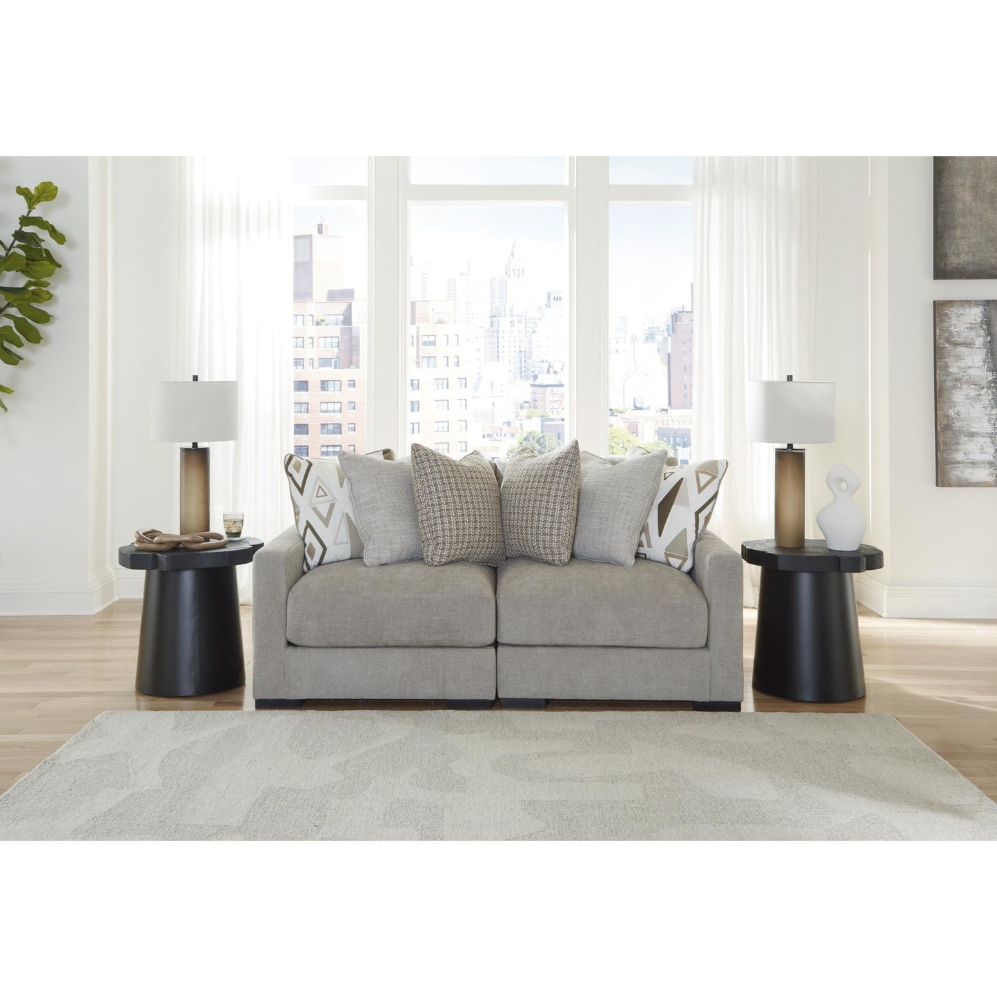 Benchcraft Aslan Court 20305S1 2 pc Loveseat Sectional - American Furniture of Slidell