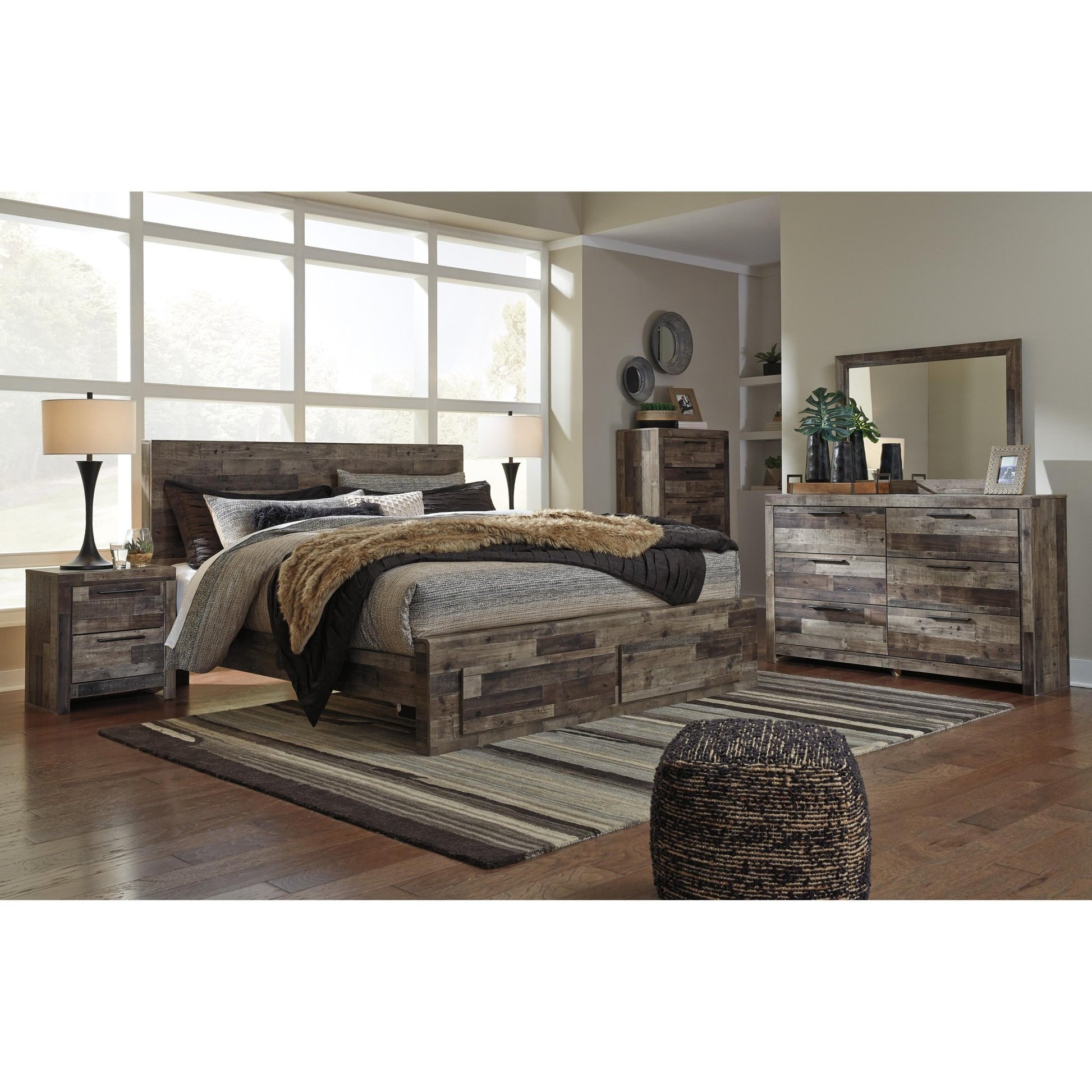 Benchcraft Derekson B200B74 7 pc King Panel Bedroom Set - American Furniture of Slidell