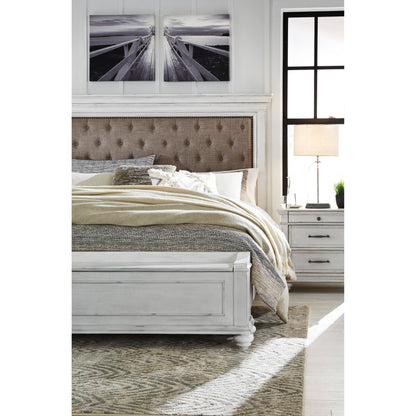 Benchcraft Kanwyn California King Upholstered Panel Bed with Storage B777 - 158/B777 - 56S/B777 - 94 - American Furniture of Slidell