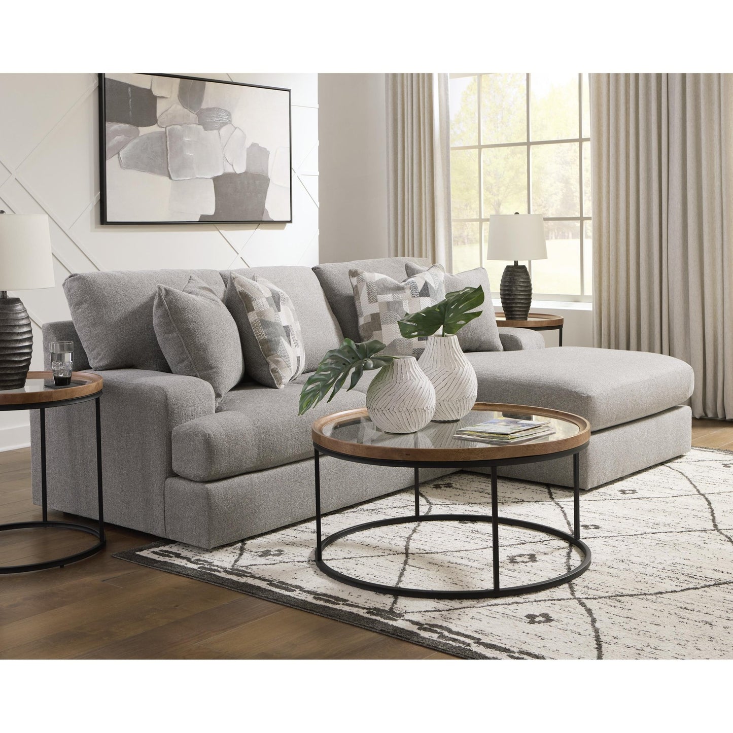 Benchcraft Lindon Fabric 2 pc Sectional 8470455/8470417 - American Furniture of Slidell