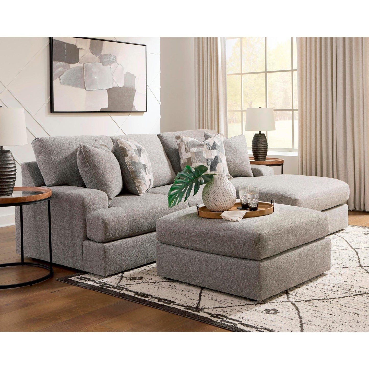 Benchcraft Lindon Fabric Ottoman 8470408 - American Furniture of Slidell