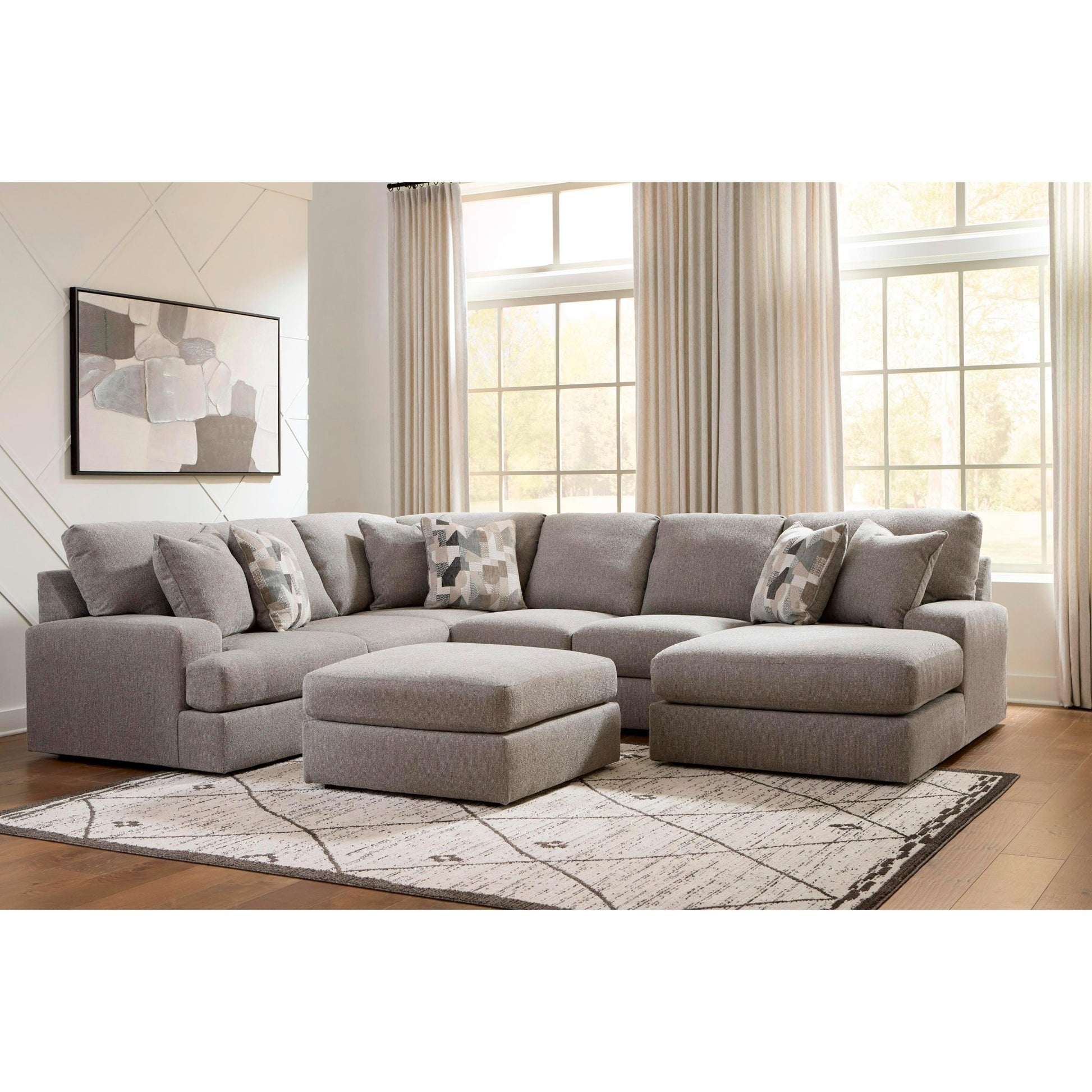 Benchcraft Lindon Fabric Ottoman 8470408 - American Furniture of Slidell