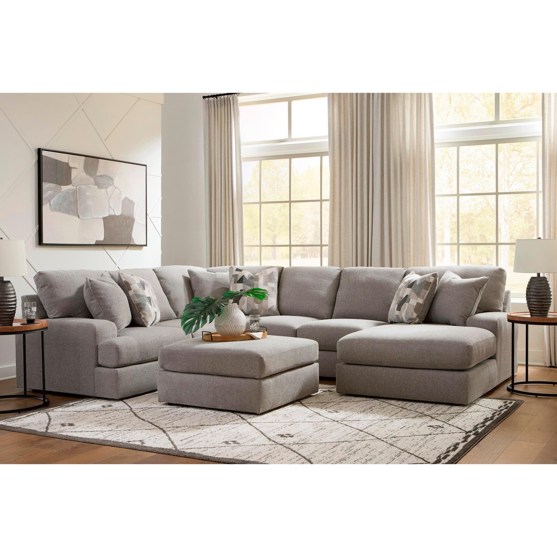 Benchcraft Lindon Fabric Ottoman 8470408 - American Furniture of Slidell