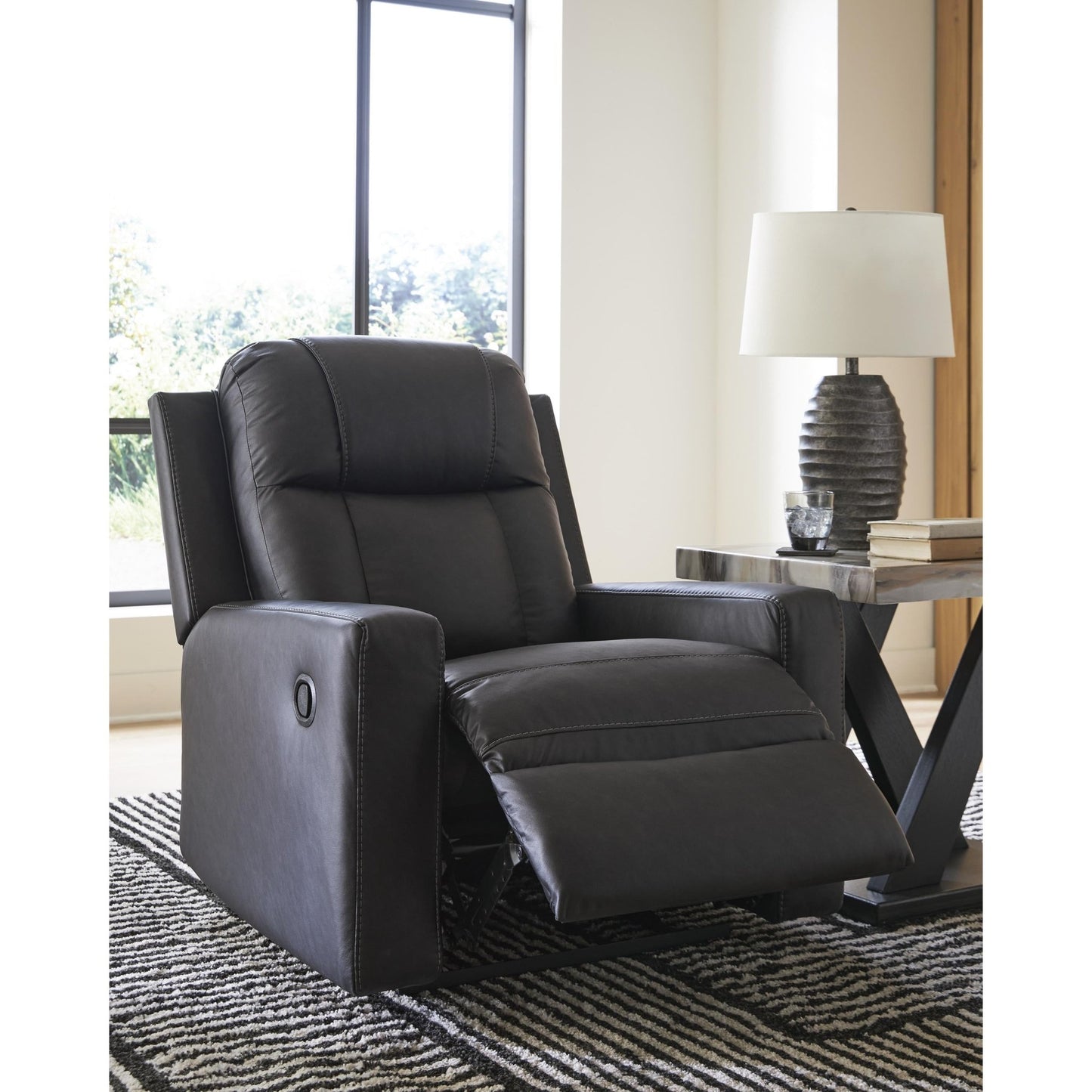 Benchcraft Mackmenville Leather Look Recliner with Wall Recline 7471329 - American Furniture of Slidell