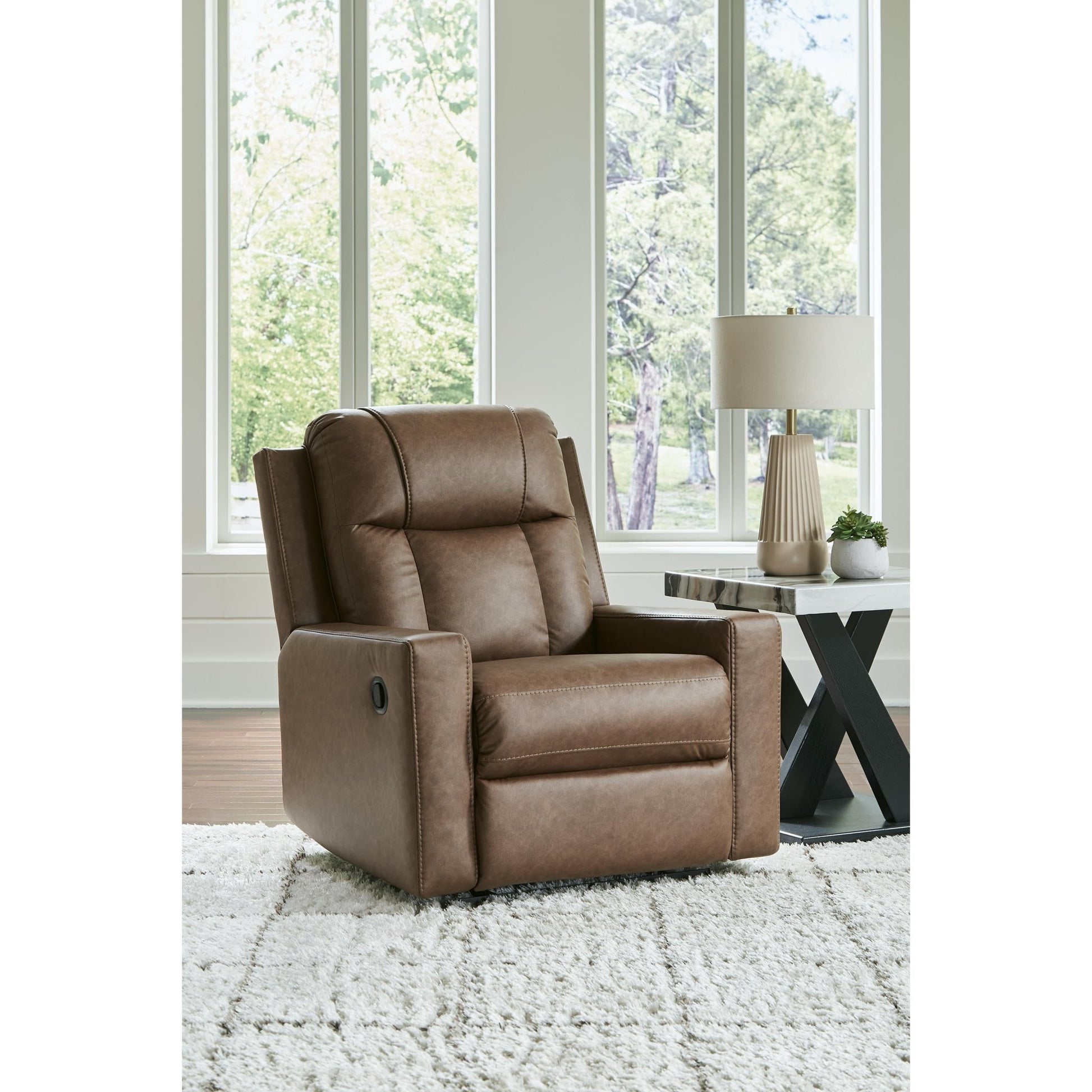 Benchcraft Mackmenville Leather Look Recliner with Wall Recline 7471429 - American Furniture of Slidell