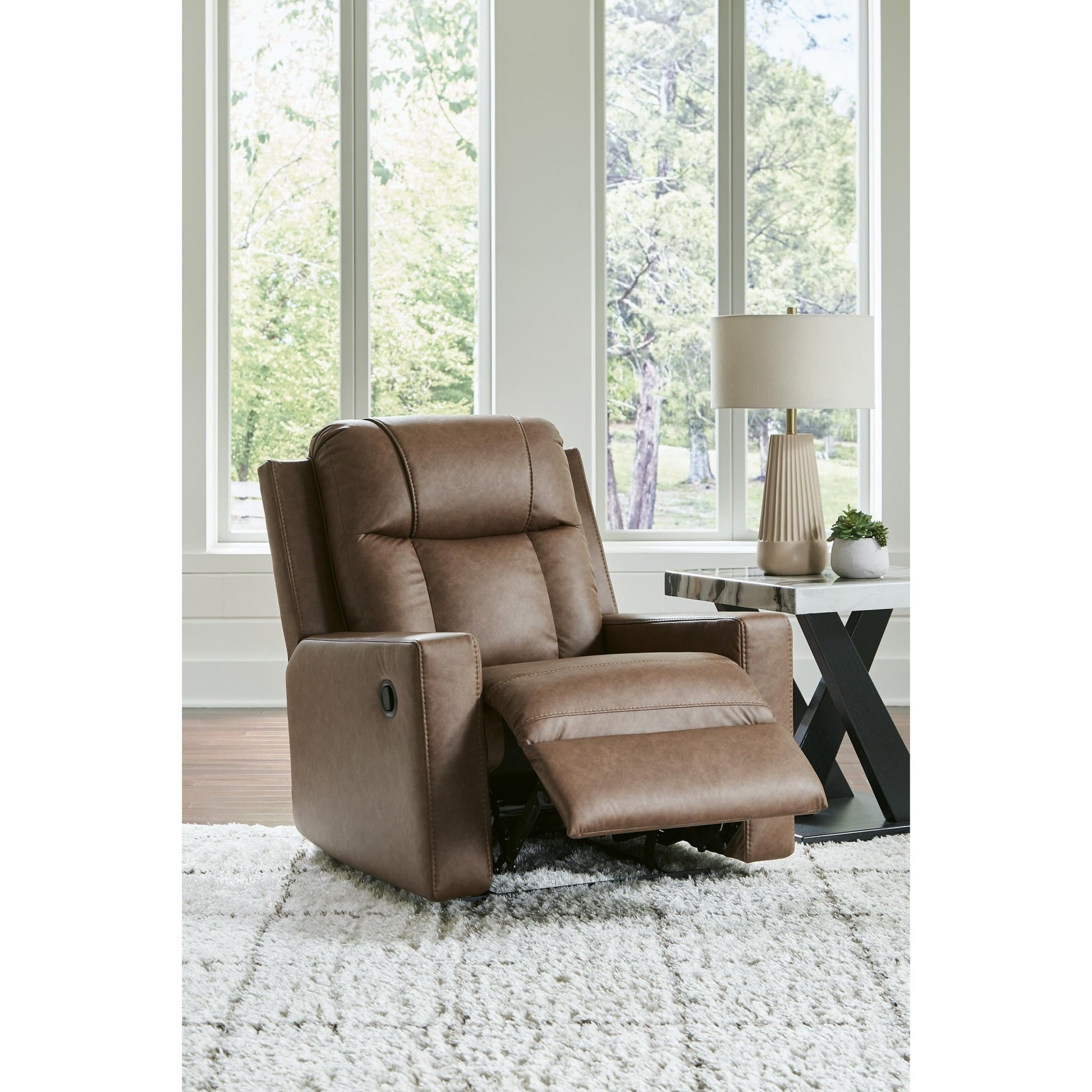 Benchcraft Mackmenville Leather Look Recliner with Wall Recline 7471429 - American Furniture of Slidell