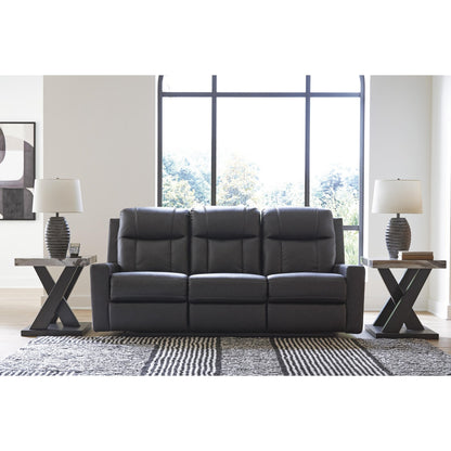 Benchcraft Mackmenville Reclining Leather Look Sofa 7471388 - American Furniture of Slidell