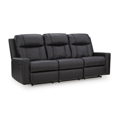 Benchcraft Mackmenville Reclining Leather Look Sofa 7471388 - American Furniture of Slidell